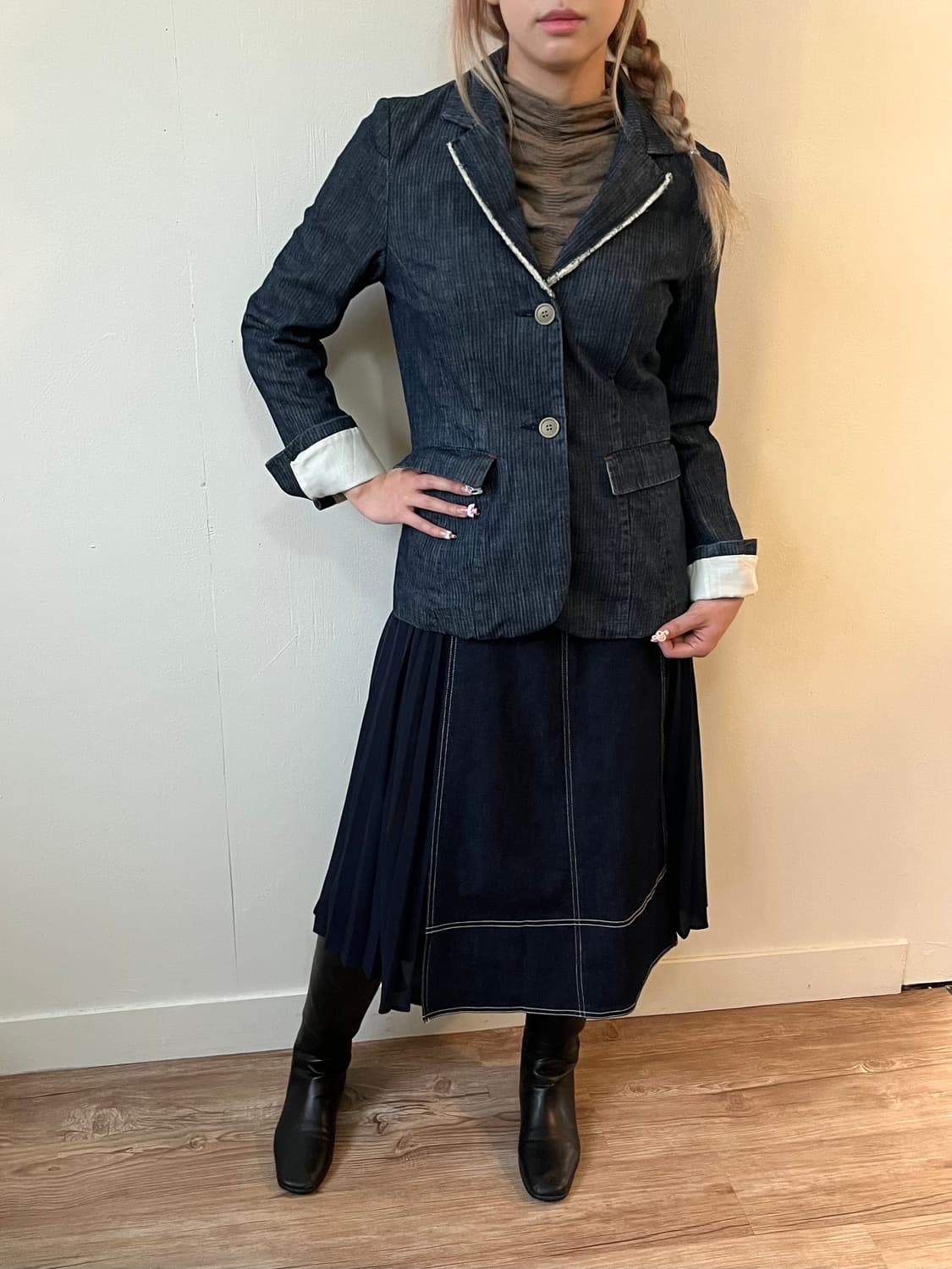 HAMNETT 스트라이프 데님 자켓 상품이미지8