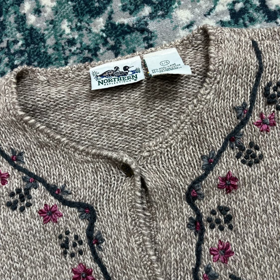 Northern 노르딕 빈티지 모리걸 울 가디건(L) 상품이미지3