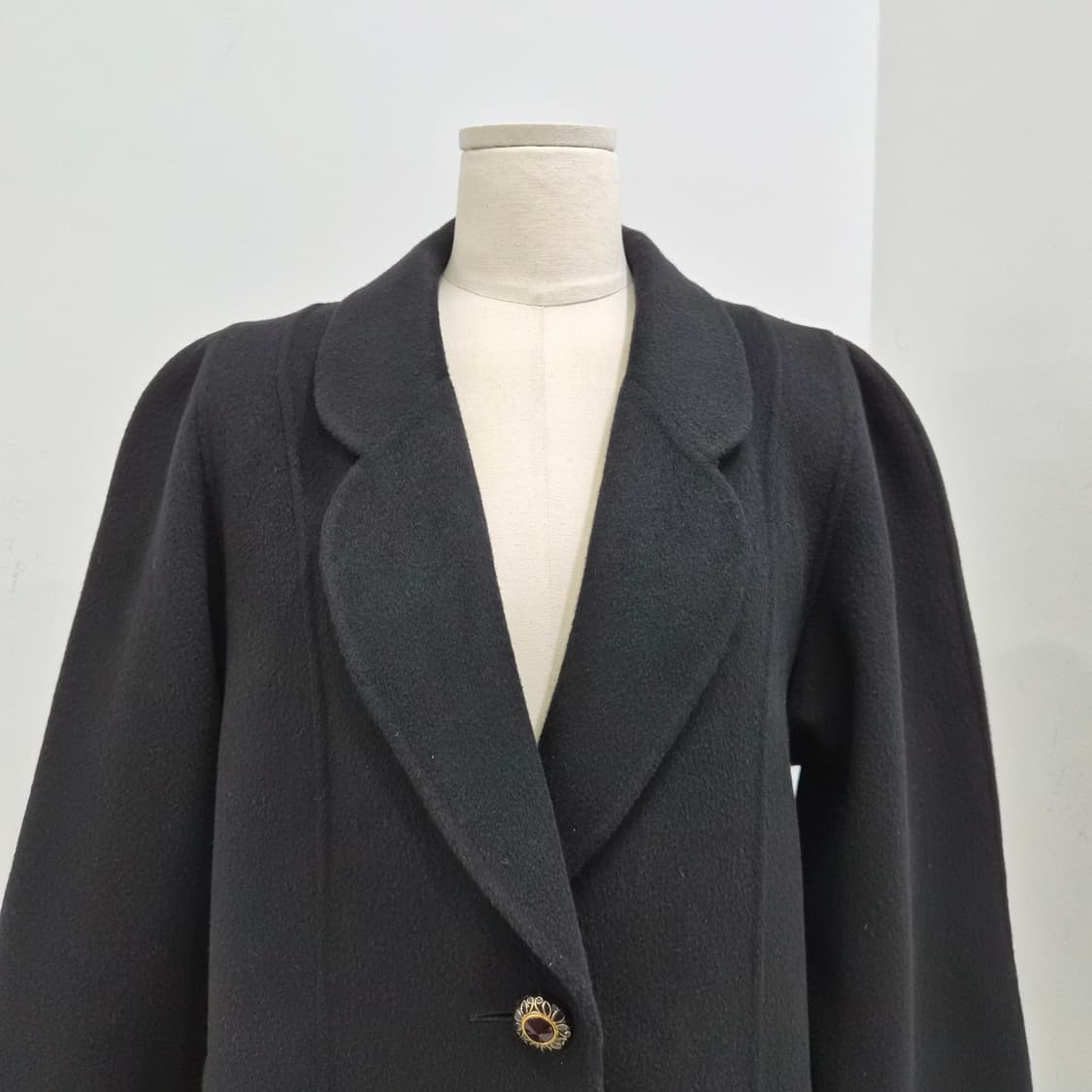 캐시미어 100 블랙 롱 코트 상품이미지4