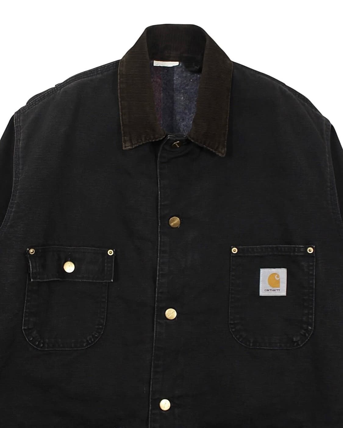 1990s USA 칼하트 CB105 블랙 초어 코트 자켓 빈티지 미국제 상품이미지4