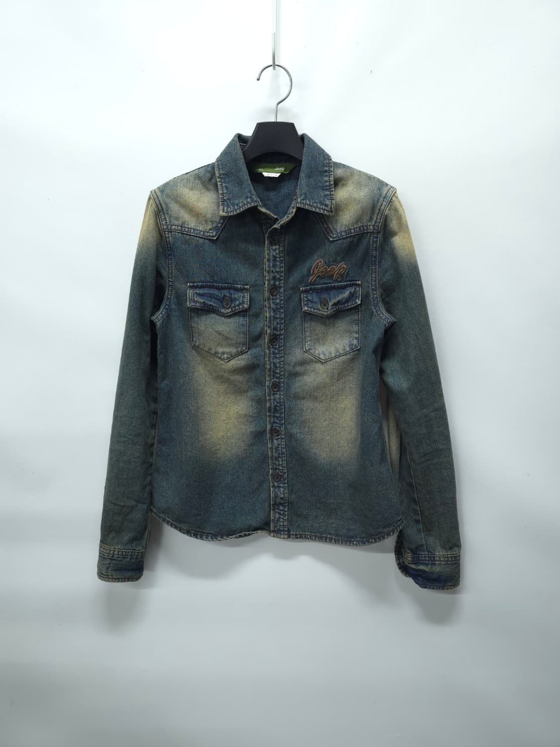 지프 빈티지 워싱 백로고 자수 데님 셔츠 (44) 상품이미지2