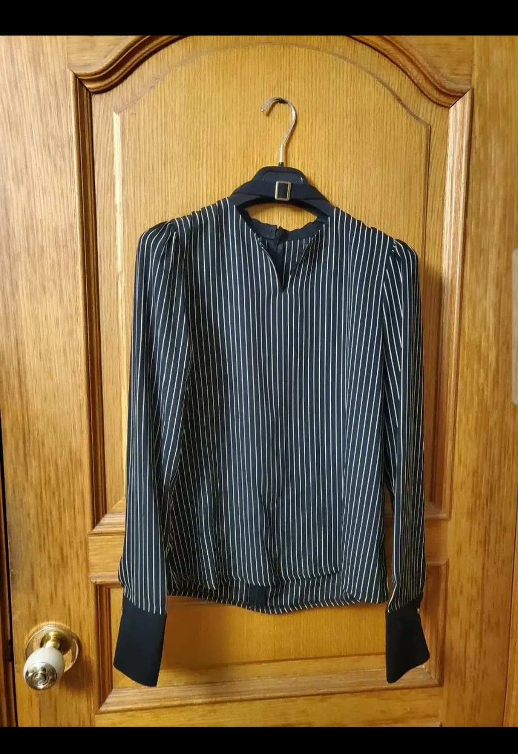 빈티지 쵸커 초커 스트라이프 셔츠 블라우스 상품이미지1