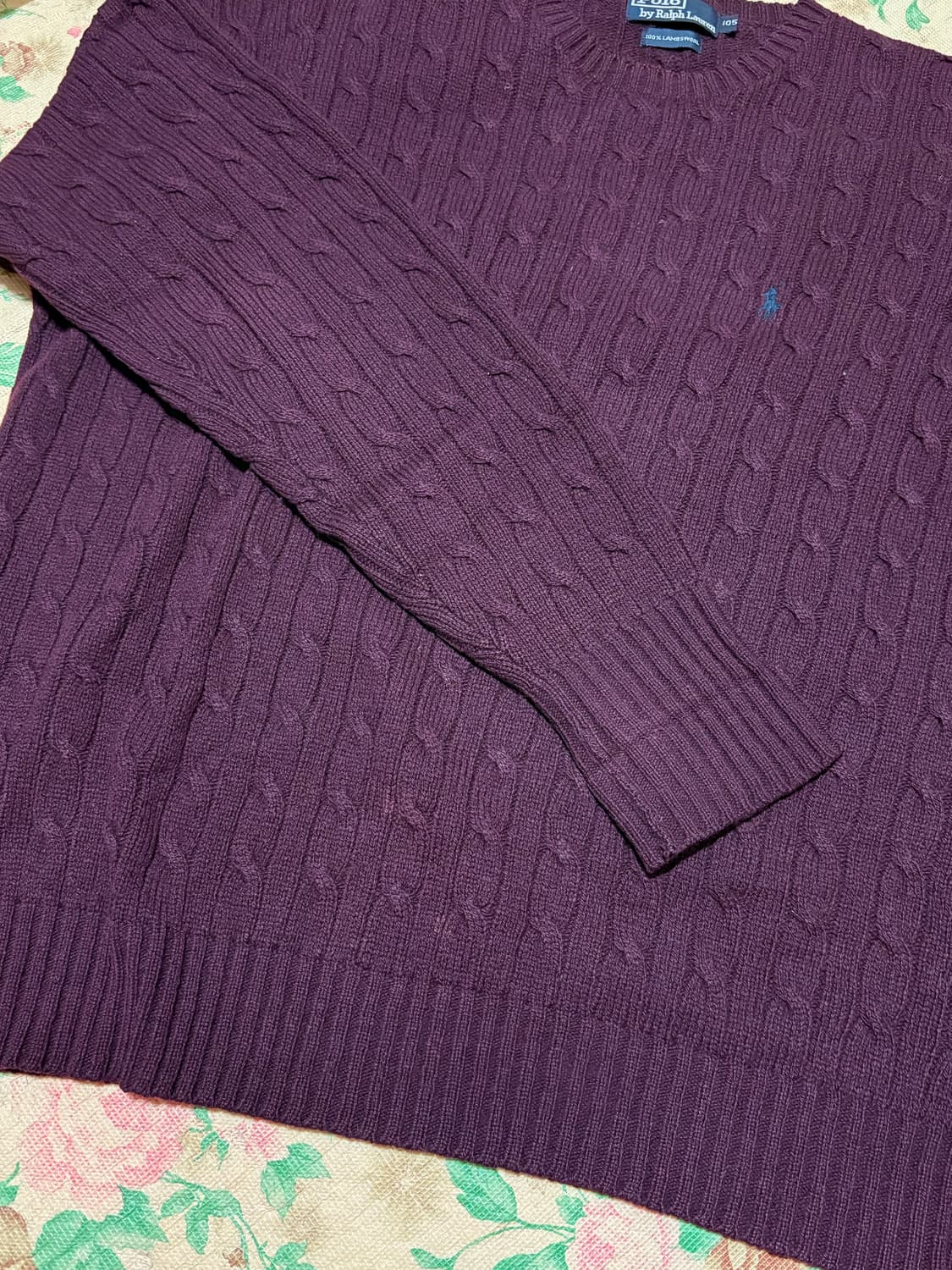 폴로 랄프로렌 퍼플 꽈배기 니트 상품이미지3