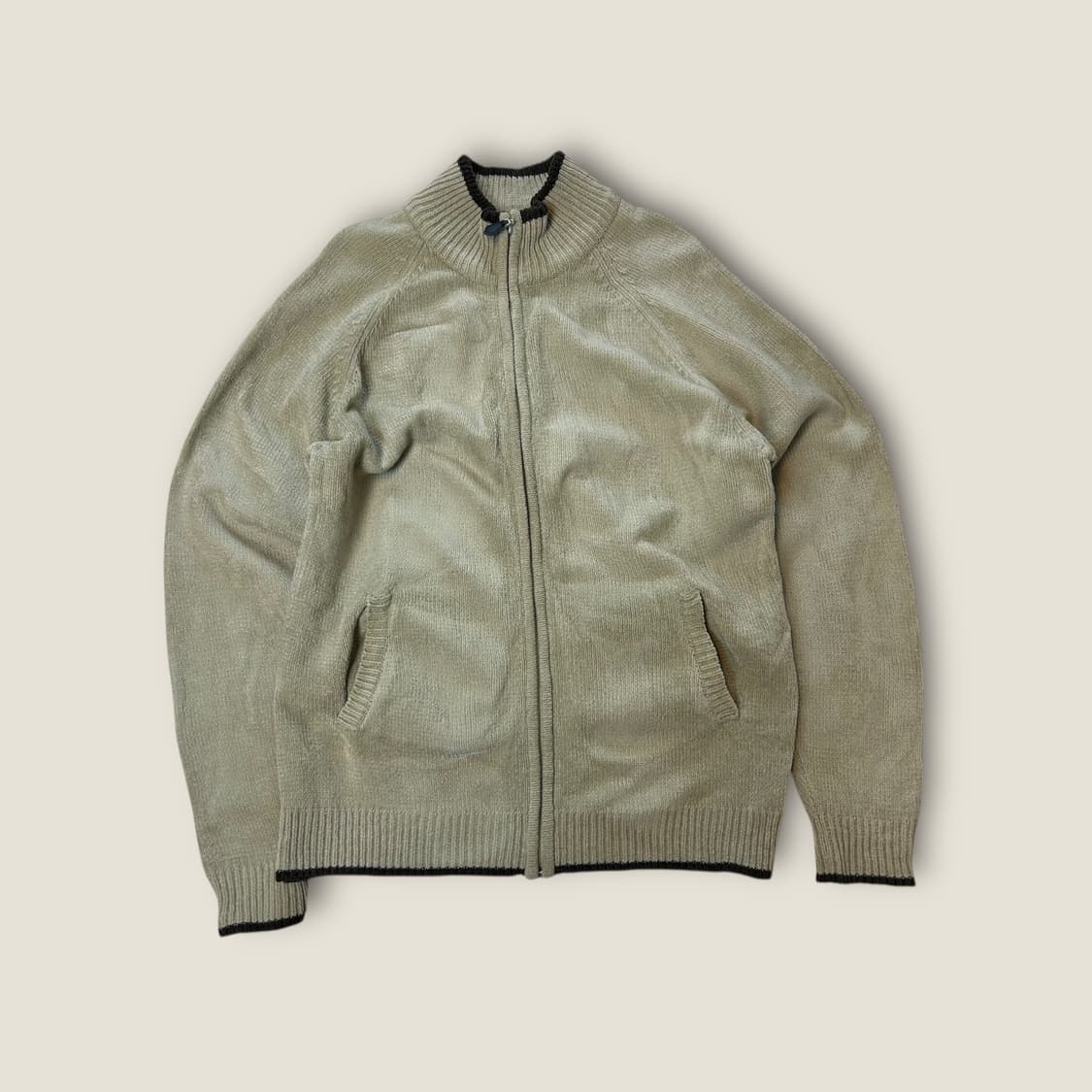 O090 JPN 니트 코튼혼방 집업 상품이미지1