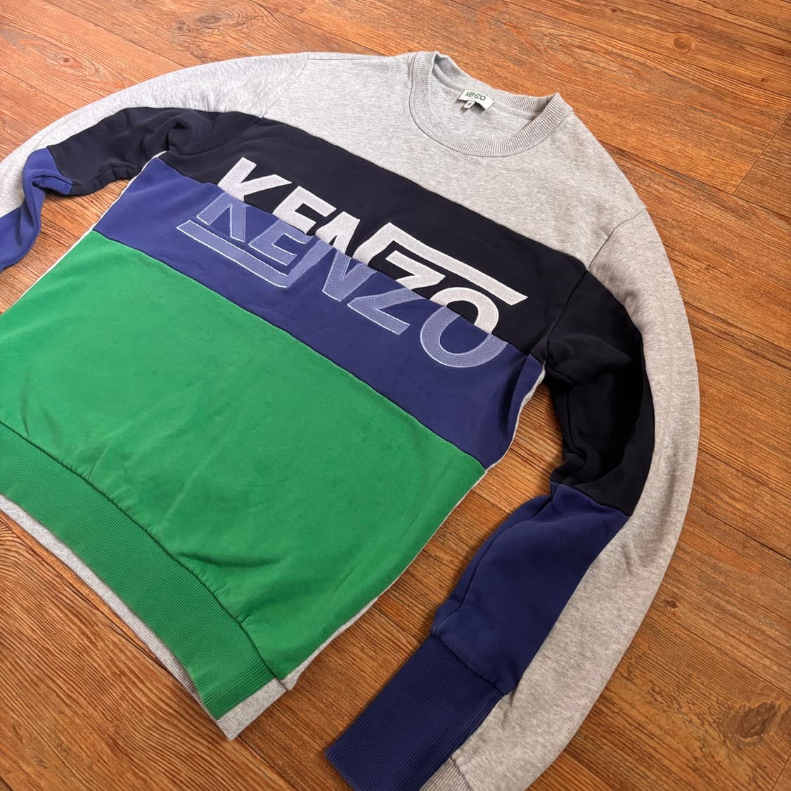 겐조 맨투맨 티셔츠 M 55 입체적인 패턴 컬러 블록  상품이미지2