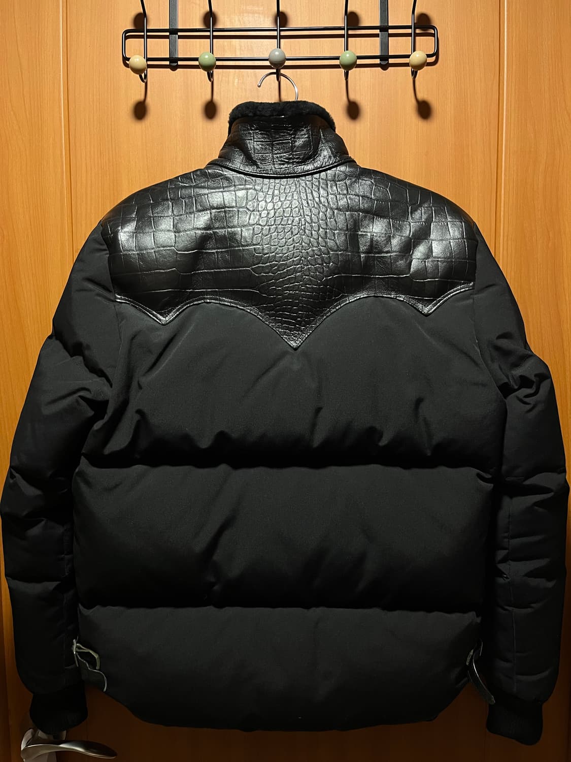 디아프바인 록키 레더 판넬 다운 자켓 무스탕 패딩 상품이미지2