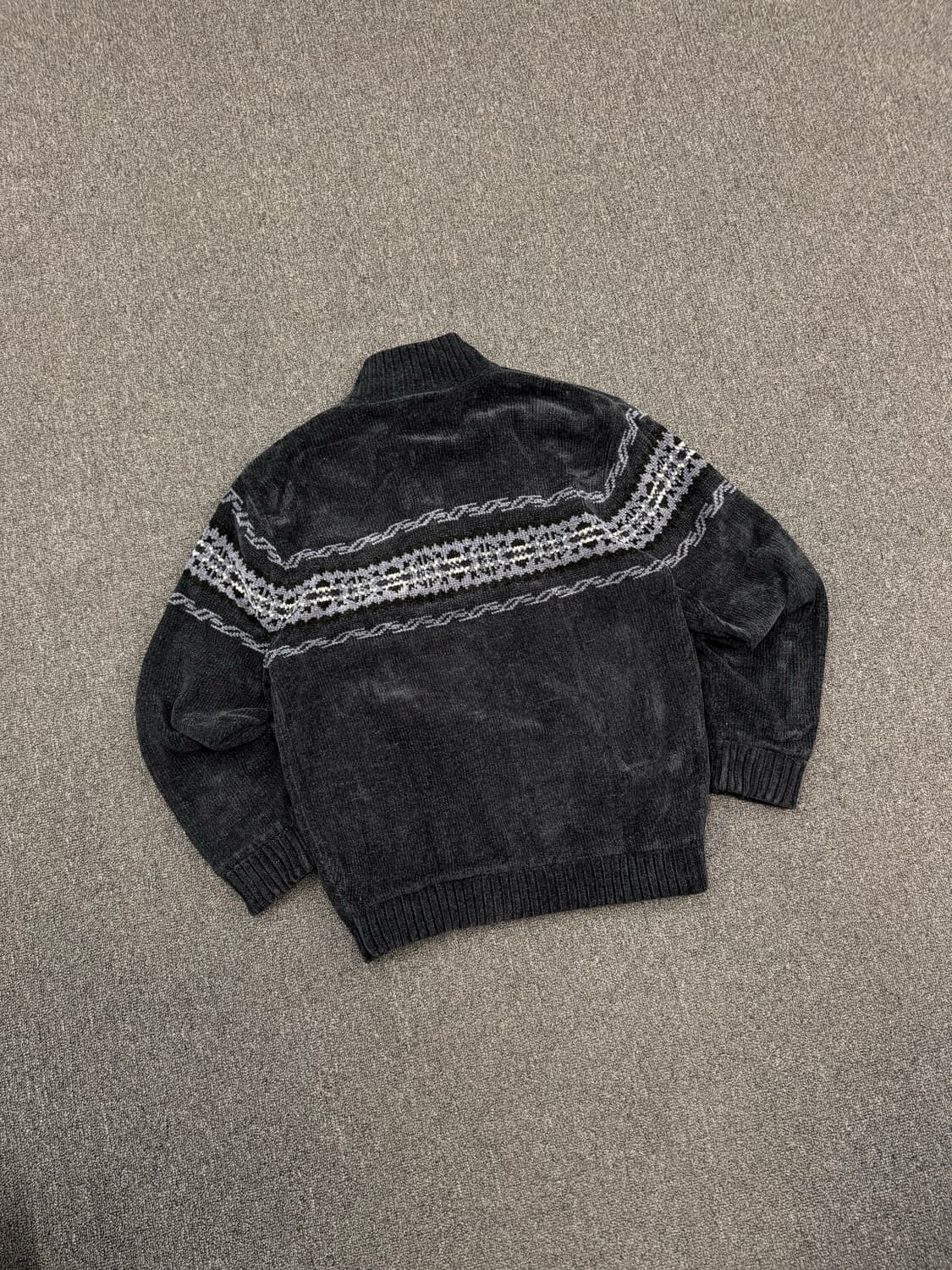 L)Japanese vintage CARBIA 빈티지 패턴 하프니트집업 상품이미지5