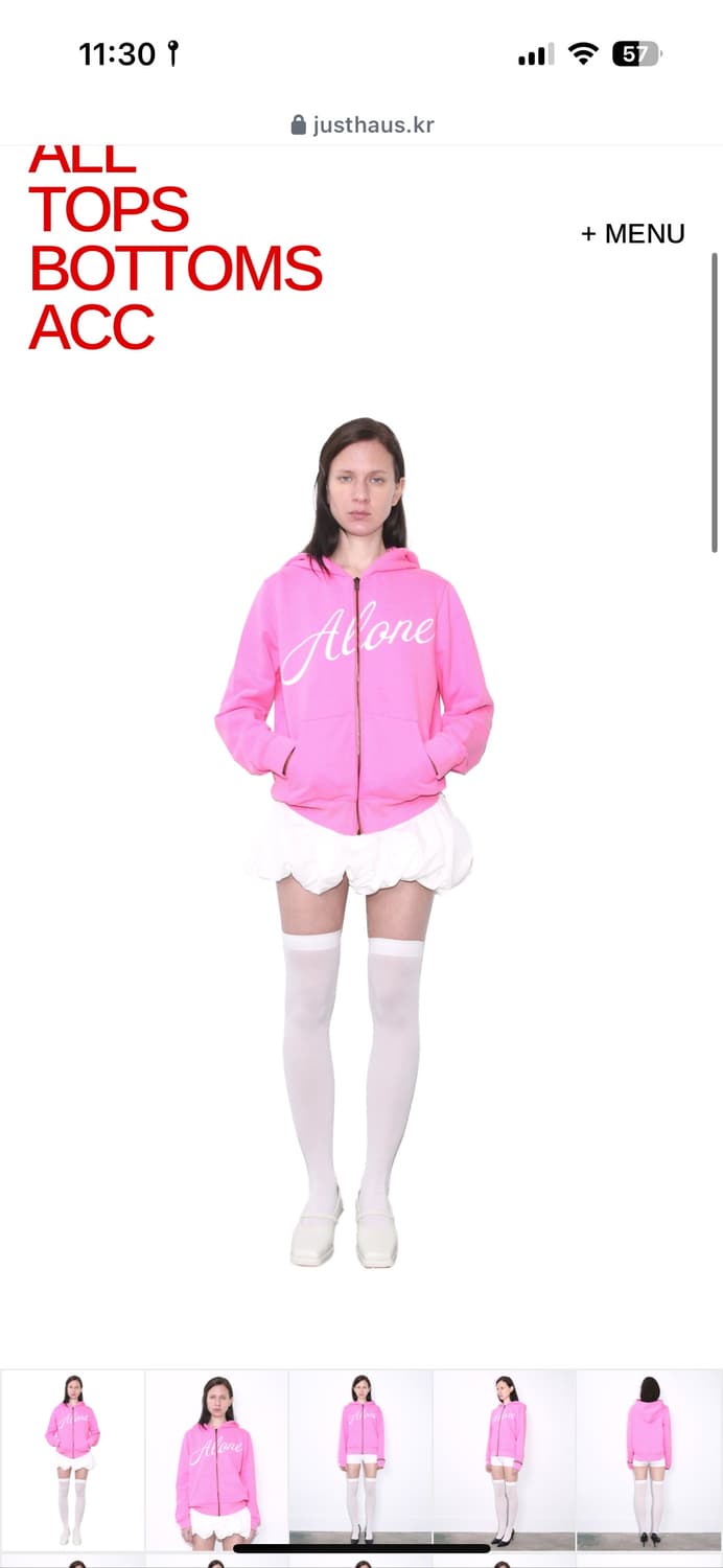저스트하우스 just.haus 핑크 집업후디 상품이미지3