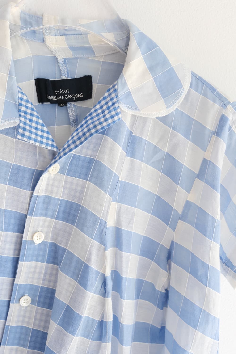 Blue check layered collar top 상품이미지7