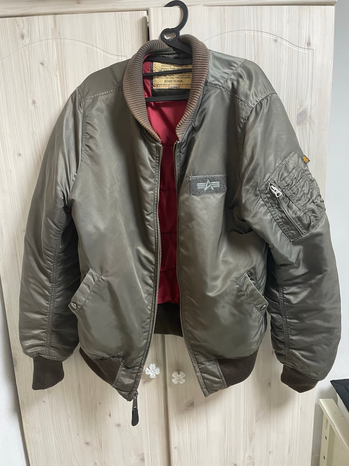 XL 0O's 알파인더스트리 USA 딥 카키 Ma-1플 라이트 자켓 상품이미지1