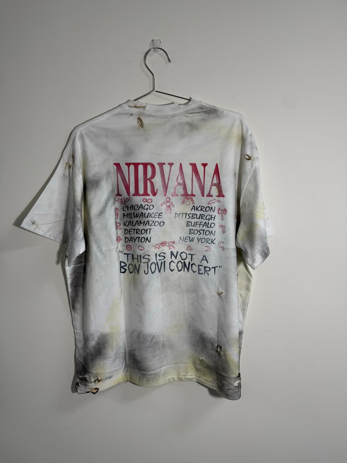 빈티지 너바나 레터링 프린팅 데미지 반팔  상품이미지7