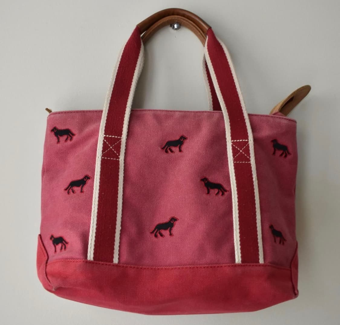 L.L.Bean Boat and Tote 핑크 강아지 자수 토트백 / 엘 상품이미지1