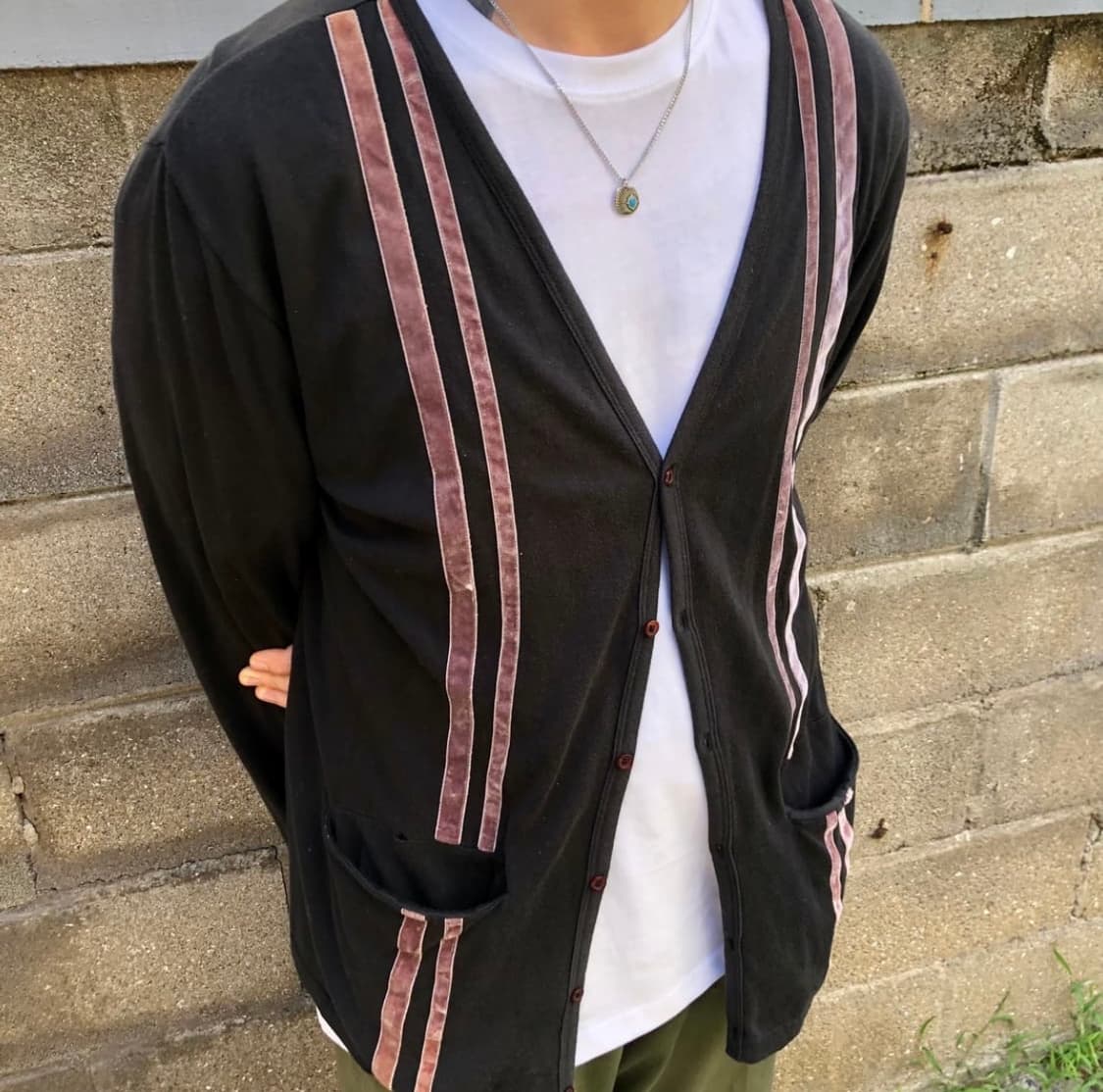 빔즈 벨벳 스트라이프 가디건 상품이미지2