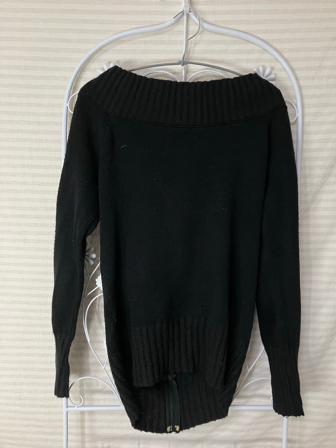 빈티지 블랙 오프숄더 니트 집업 y2k 스트릿 갸루 펑키 일본빈티지664 상품이미지4