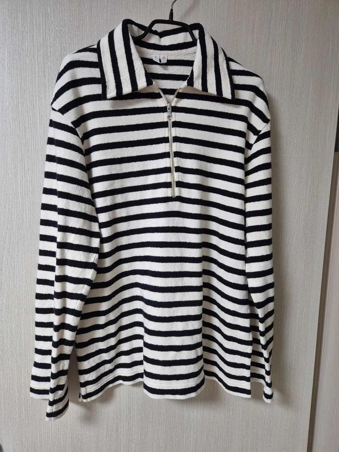 아르켓 스트라이프 카라 커튼니트 긴팔 XS (55) 상품이미지1