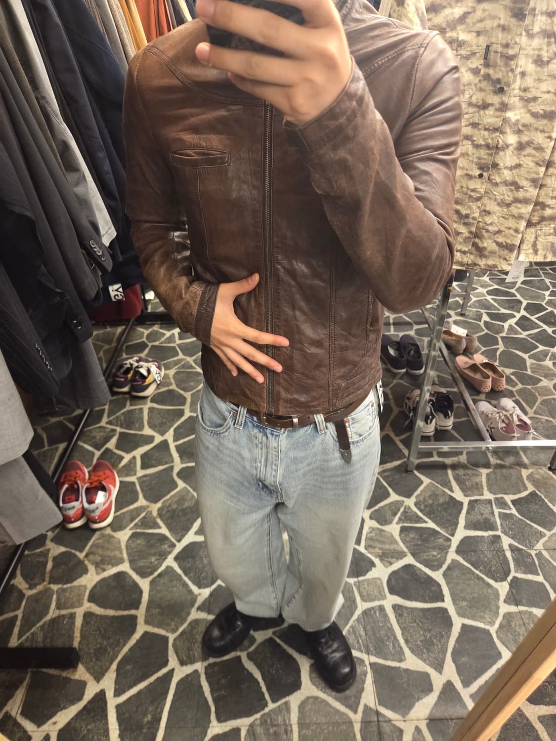 nafnaf 빈티지 램스킨 레더자켓 34사이즈 상품이미지2