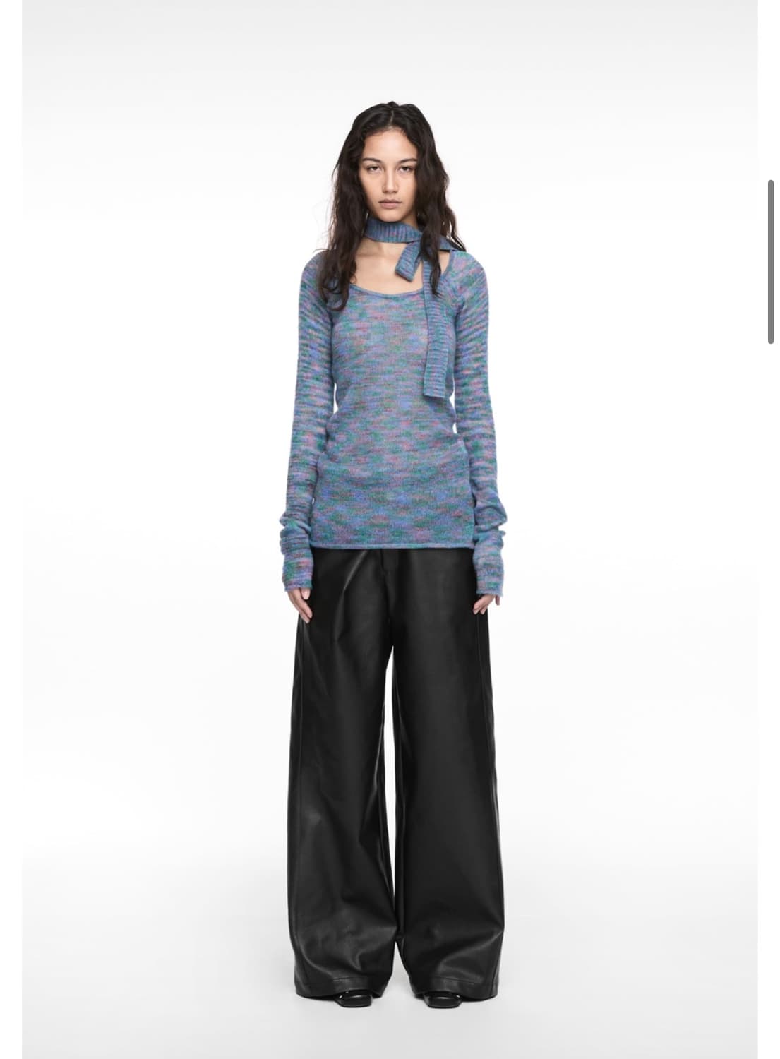 NACHE mixed muffler knit blue (새상품) 상품이미지2