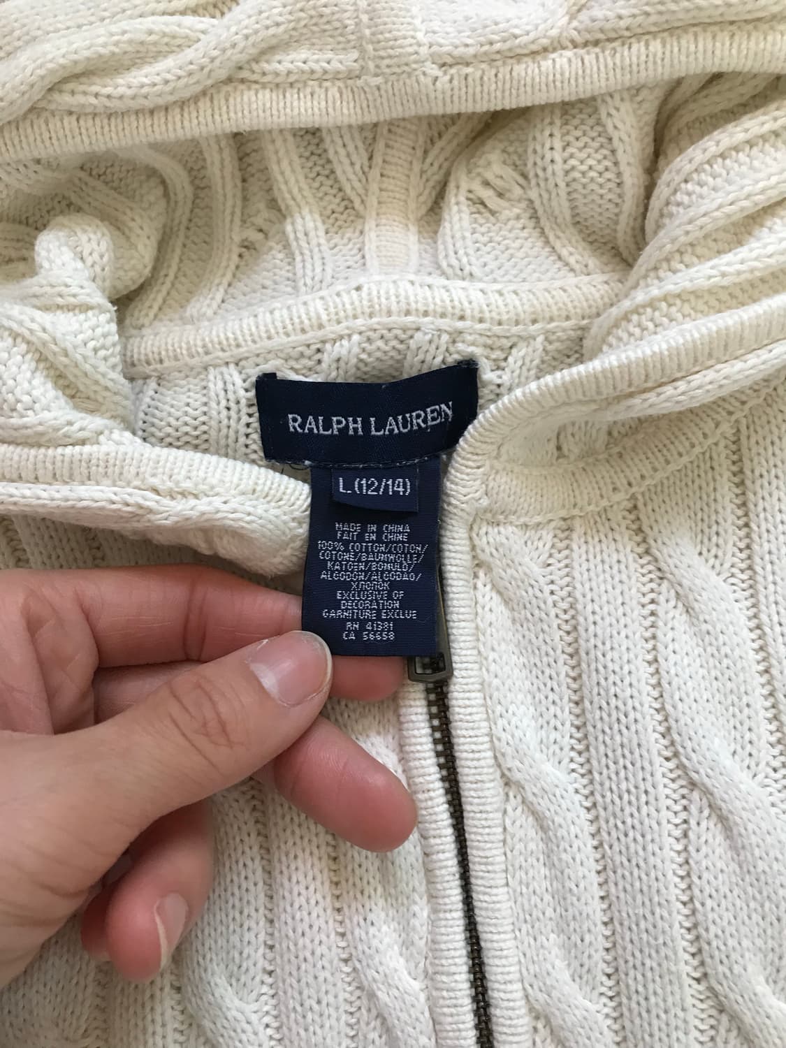 폴로 랄프로렌 포니로고 케이블 니트 후드집업 상품이미지7