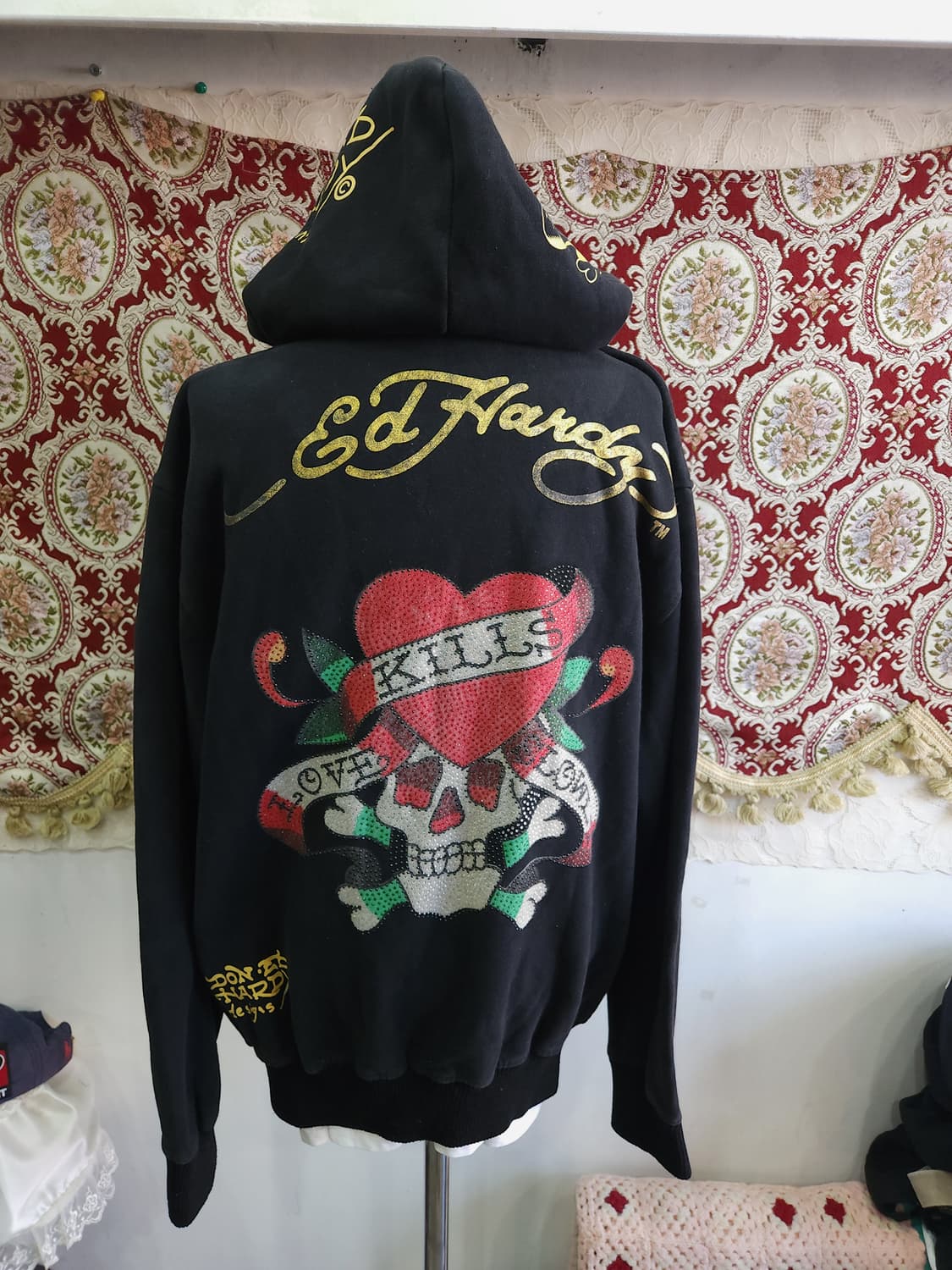 에드하디 빅스컬 나염 스팽글 후드 집업 자켓

 상품이미지5