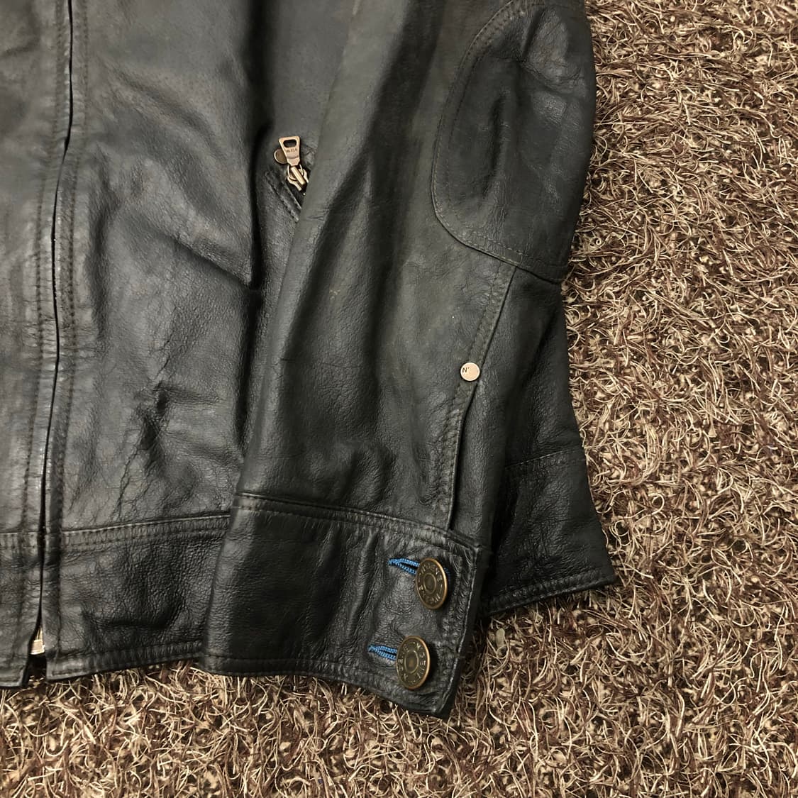 N‘gene 빈티지 레더 돈피 레이싱 라이더 가죽 자켓 상품이미지3