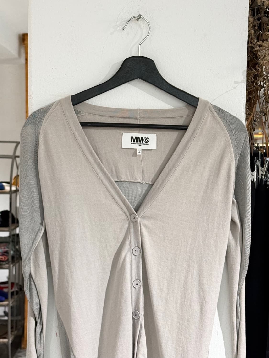 엠엠식스 그레이 패널 딥 브이넥 가디건 상품이미지4