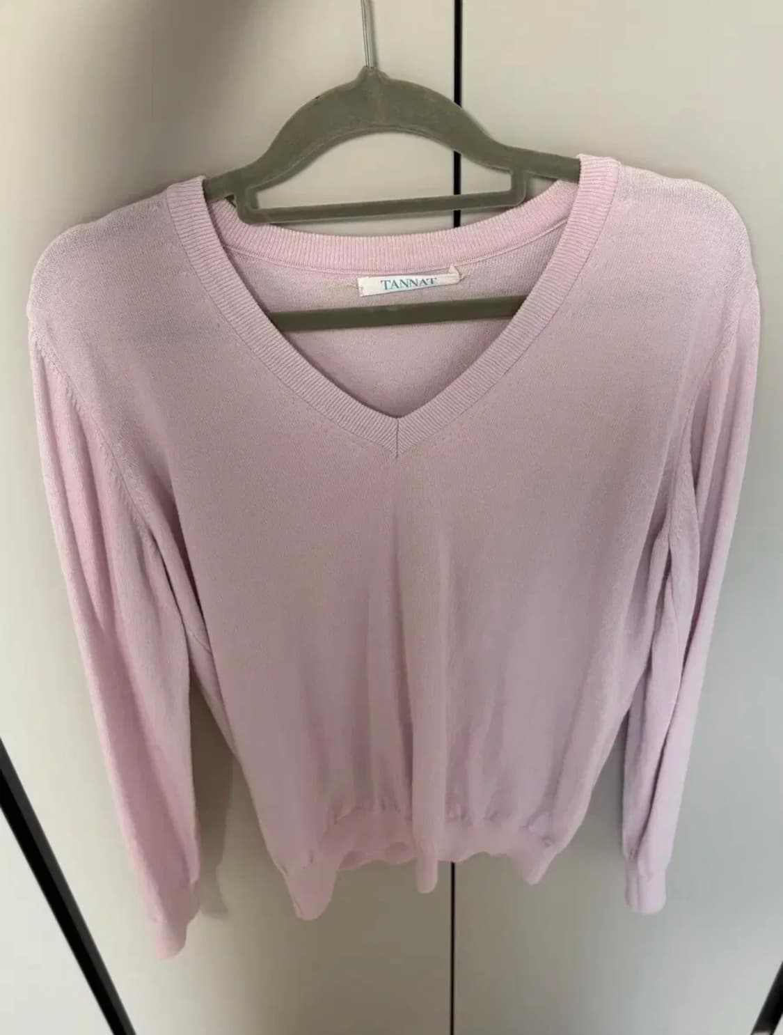 Tannat 타낫 cotton low neck cardigan 핑크 상품이미지4