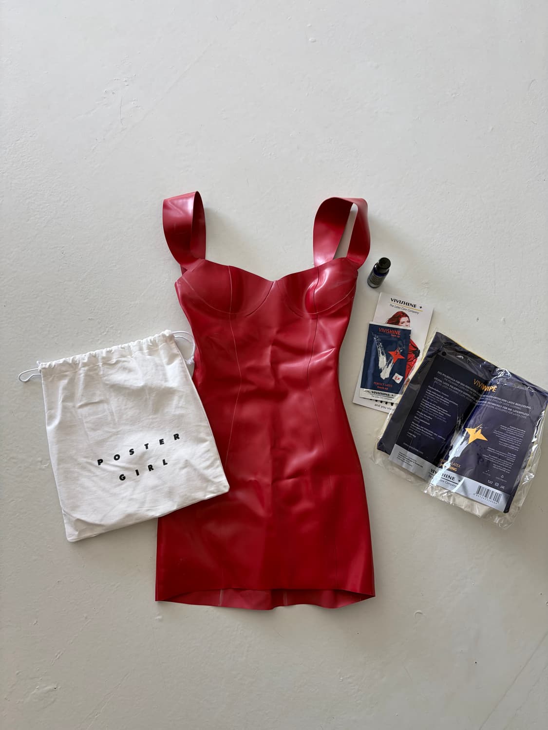 postergirl 라텍스 원피스 (레드) 상품이미지1