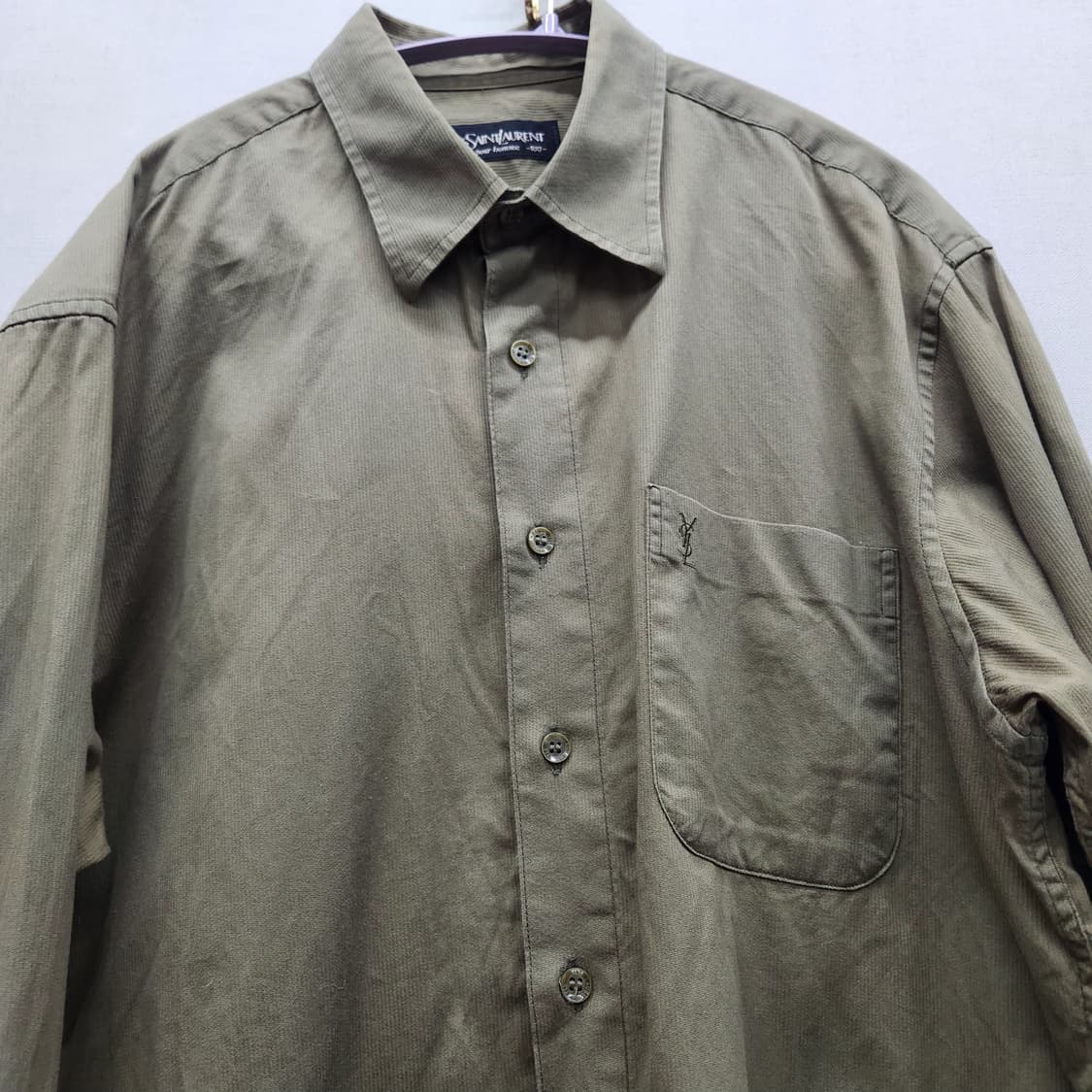 입생로랑 원포켓 로고 코듀로이 빈티지 셔츠100(L) 상품이미지3