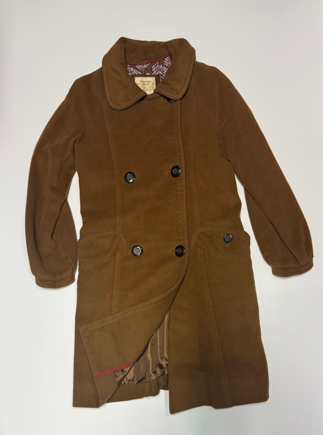 여성 써스데이아일랜드 브라운 더블 코트 55 상품이미지1