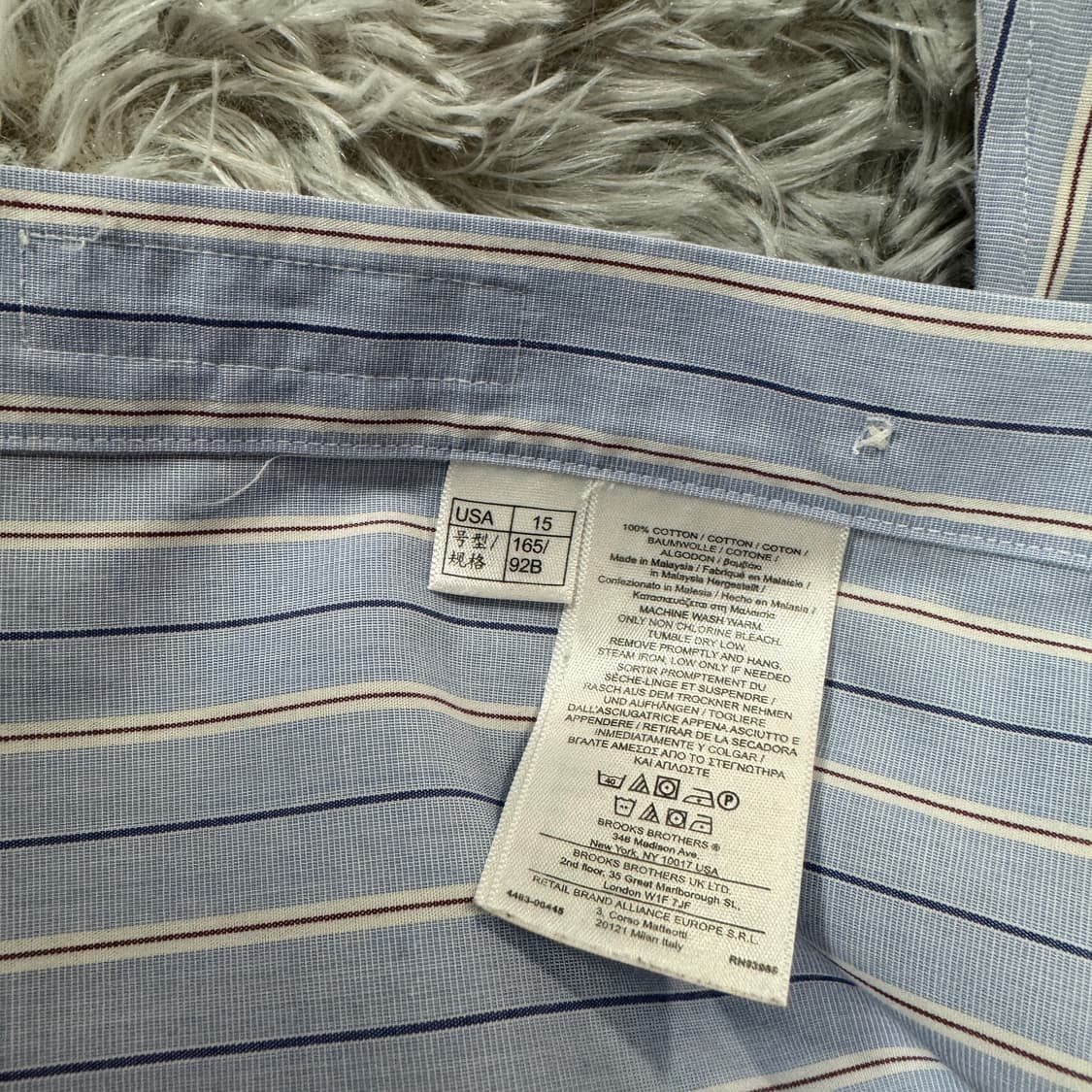 브룩스브라더스 스트라이프셔츠 95사이즈15/34 상품이미지3