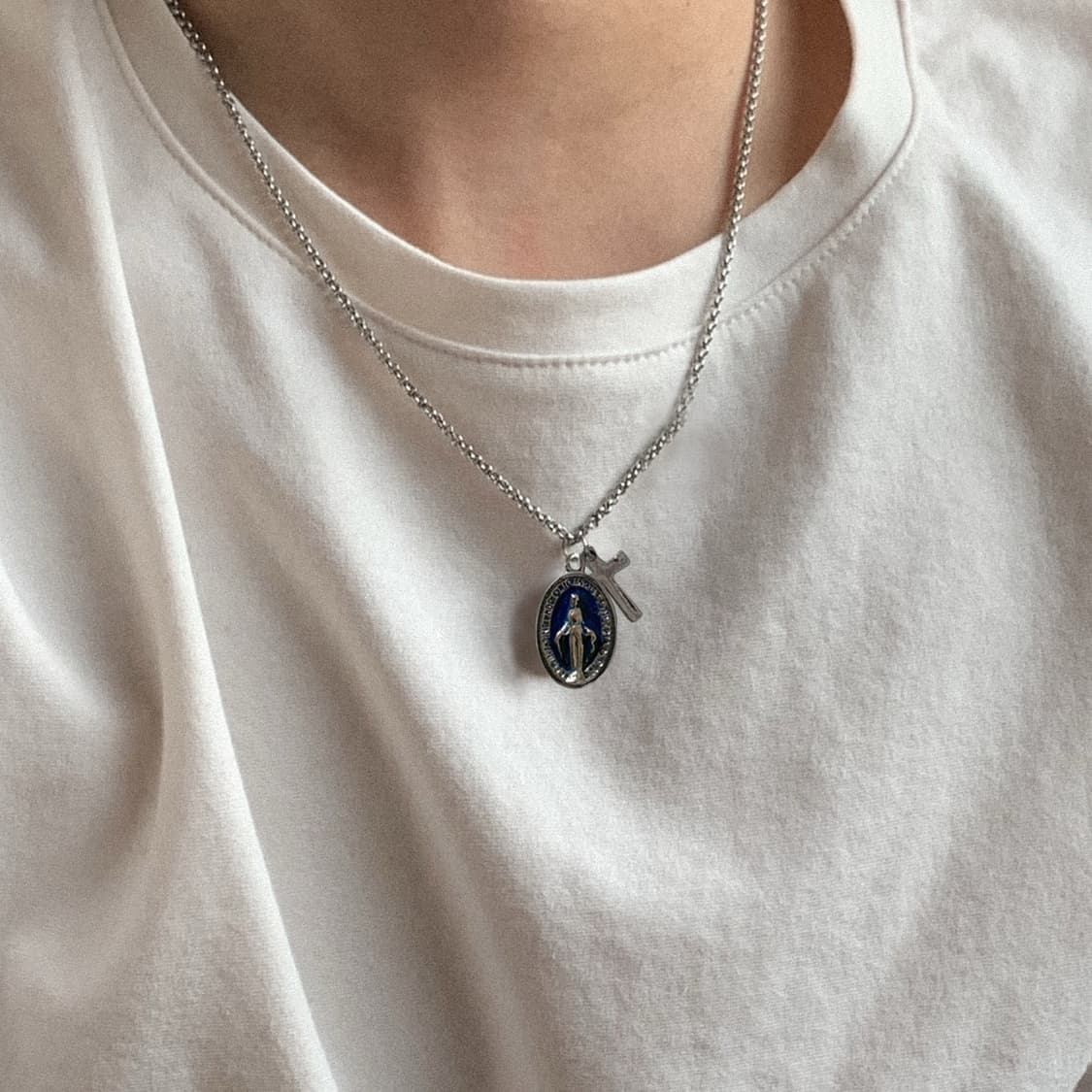Vintage Blue Maria Pendant Necklace 상품이미지1