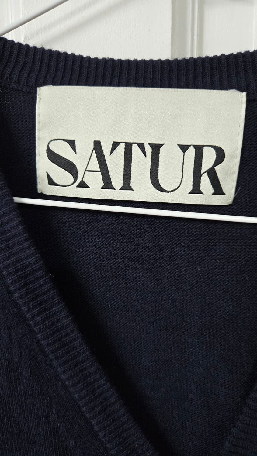SATUR 세터 가죽패치 니트베스트 상품이미지5