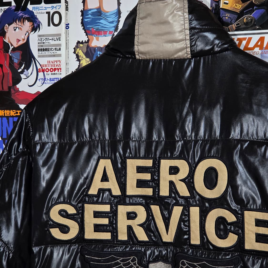 JPN 아비렉스 밀리터리 패치 자수 투웨이 유광 패딩  상품이미지7