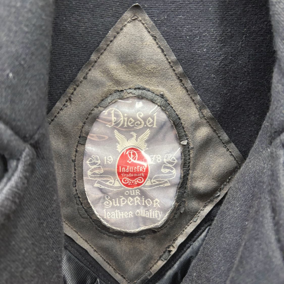 디젤 바이커 블루종 자켓 언발란스 집업 나일론 배색 슬리브 디테일 블랙 상품이미지7