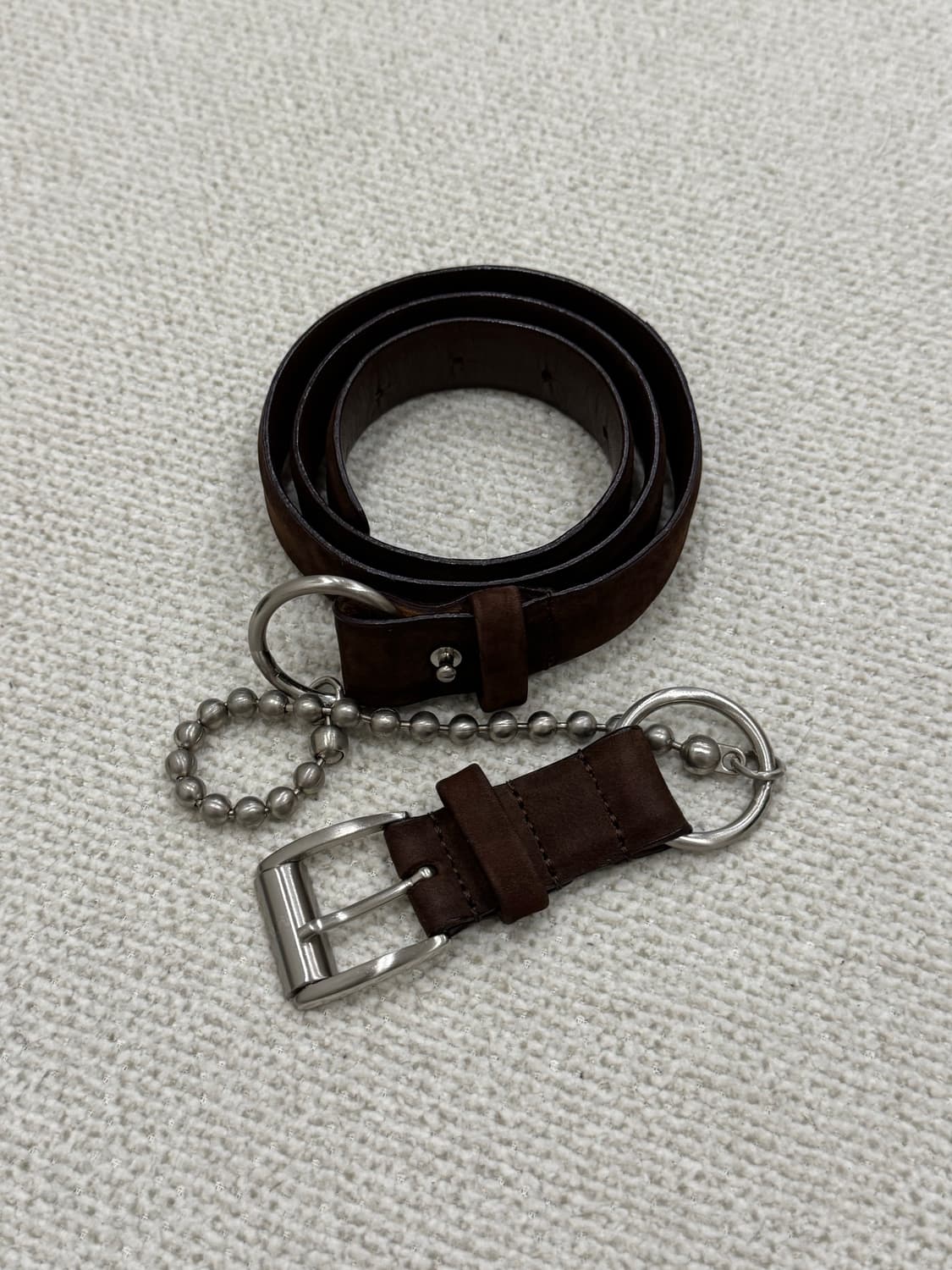 이세이미야케 스웨이드 볼체인 브라운 벨트 상품이미지1