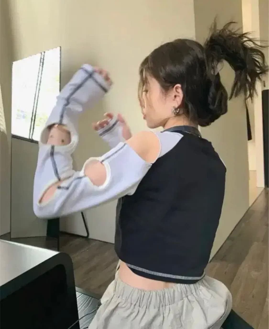 워머 크롭 긴팔 빈티지 y2k 힙 고프코어 스트릿패션 상품이미지6