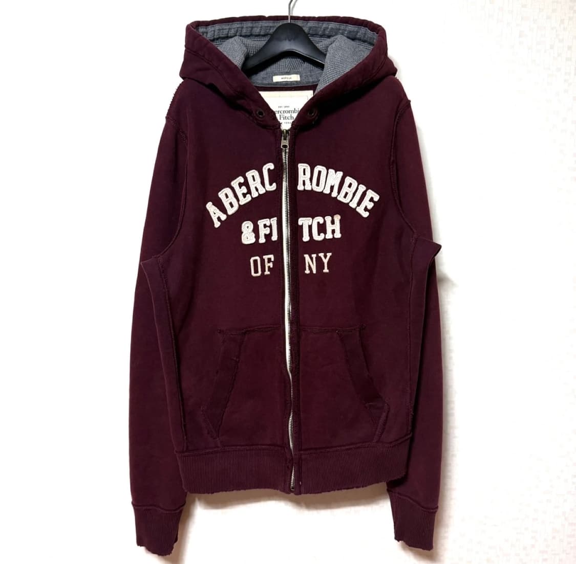 🔥아베크롬비 빅로고 버건디 후드집업🔥 상품이미지1