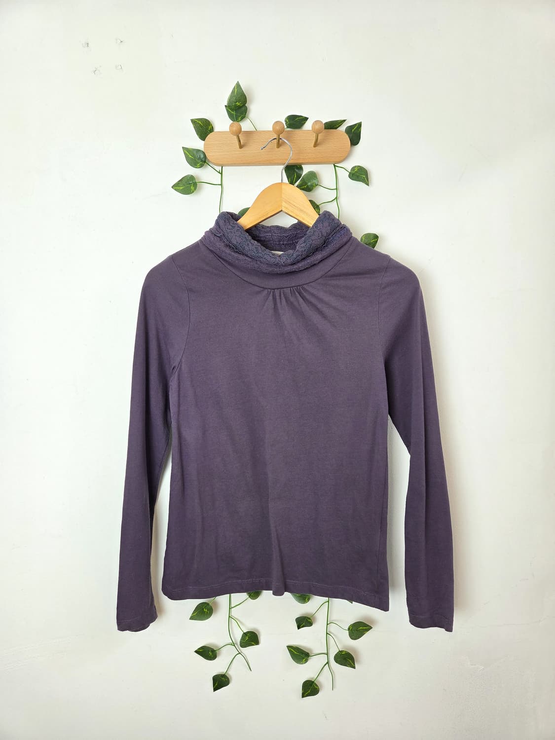 뮤트 보라 목폴라 슬리브 상품이미지1