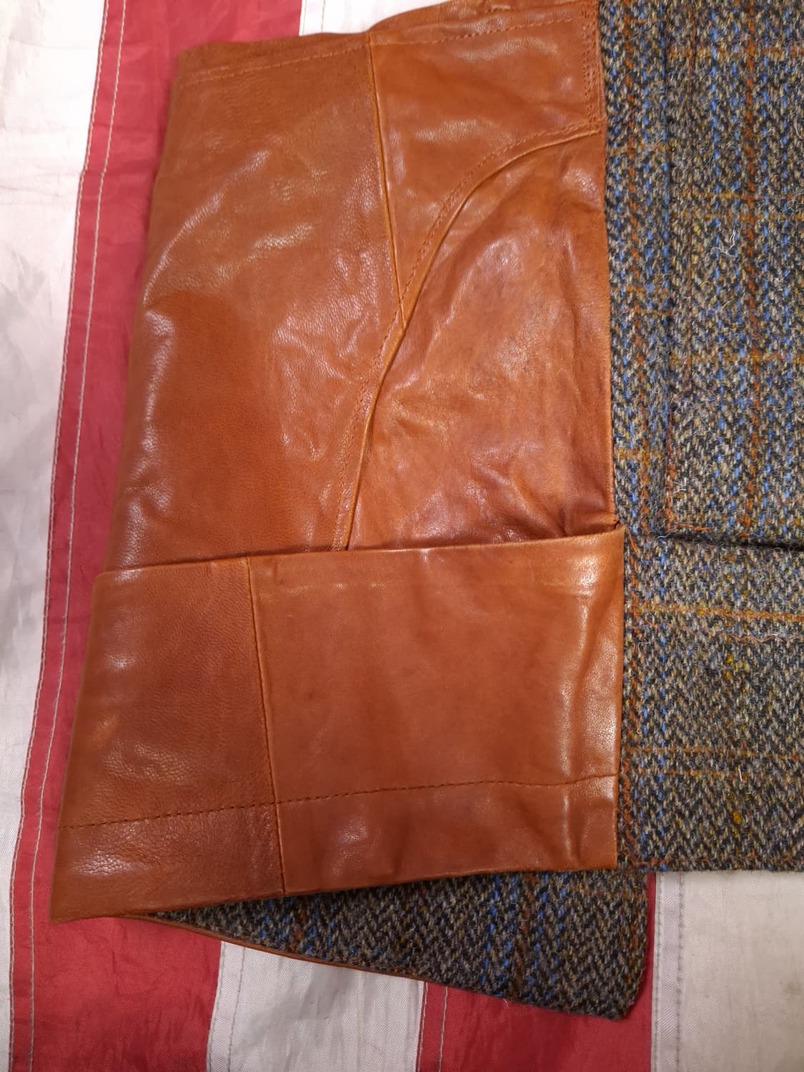 새제품 서스펜더 울 리얼레더 베스트 상품이미지8