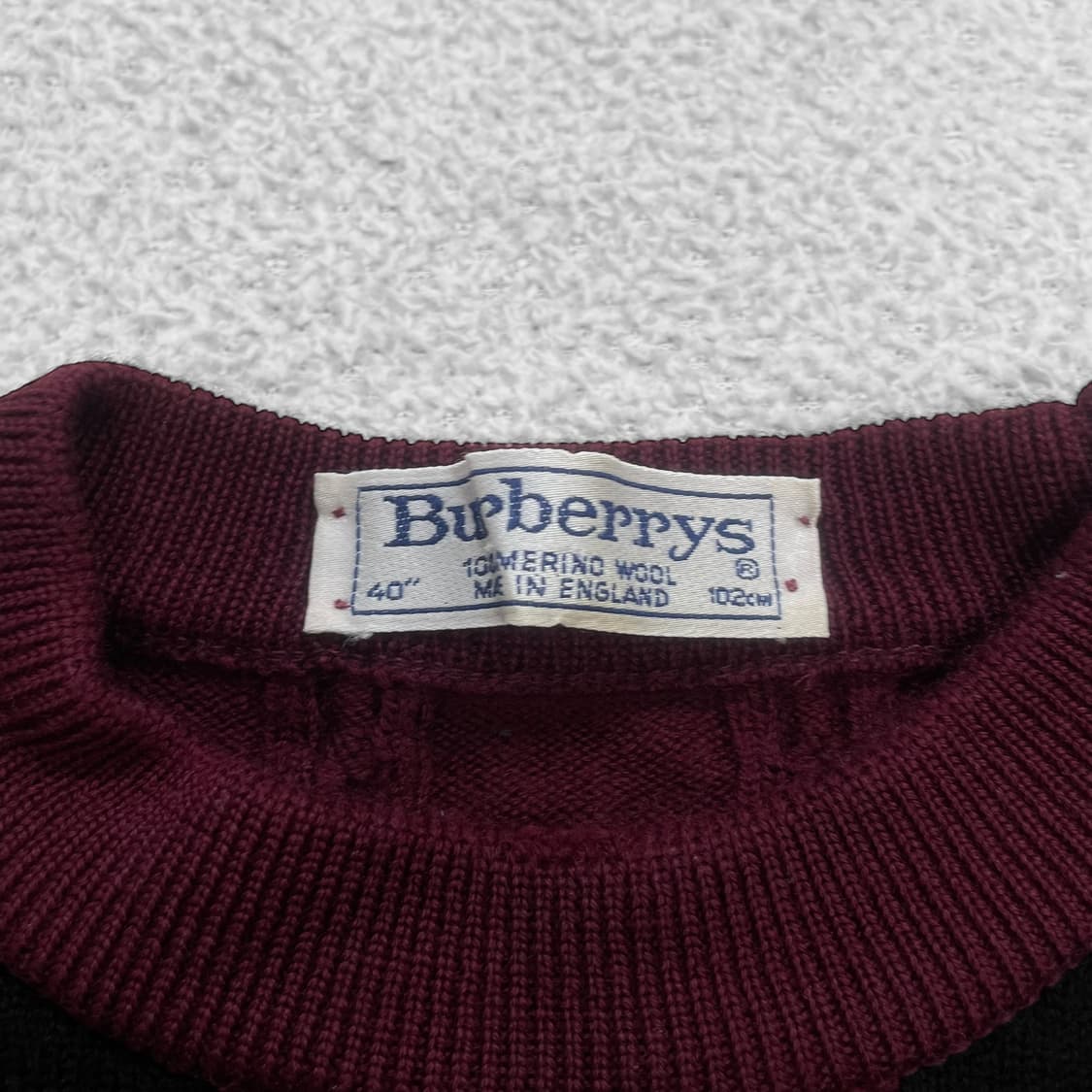 버버리 Burberry 아카이브 메리노 울 니트 버건디 상품이미지3