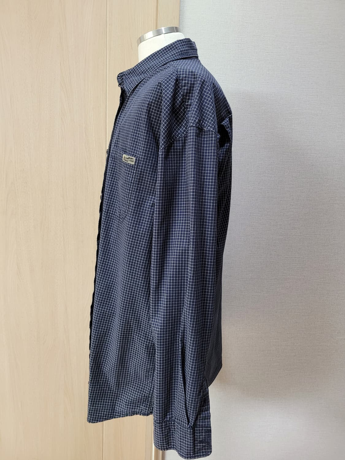 후아유 WHO.A.U 남자 오버핏 체크 셔츠 120 네이비 상품이미지5