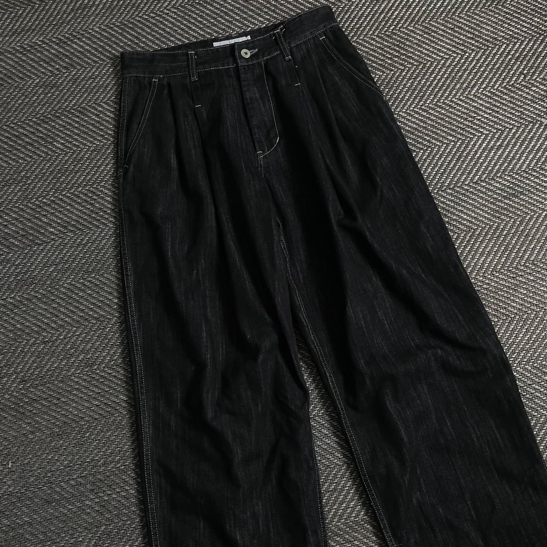 Xerobnr 블랙 투 턱 와이드 데님 팬츠 y 3673 상품이미지1