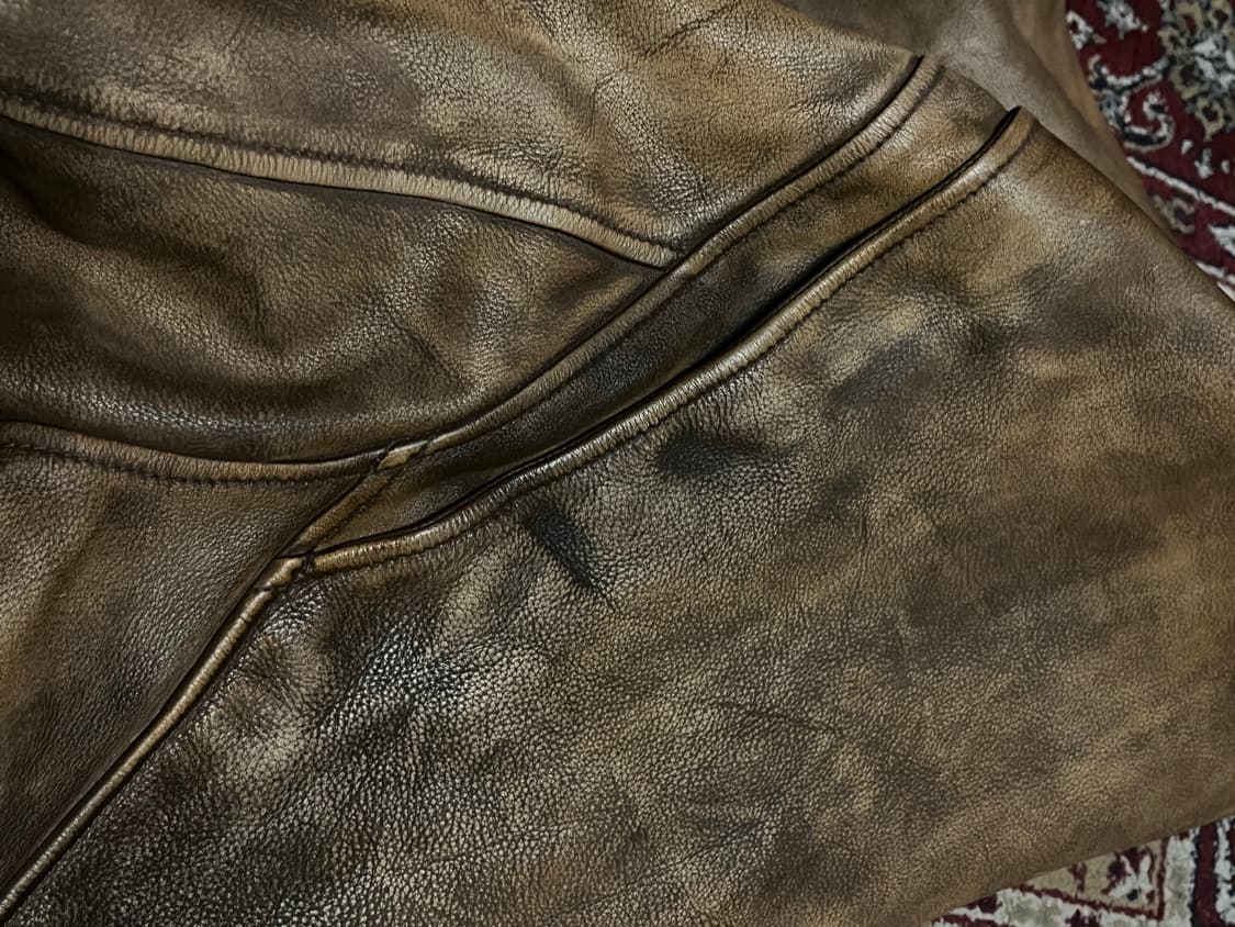 랄프로렌 퍼플라벨 왁스드 레더 바이커 자켓 상품이미지8