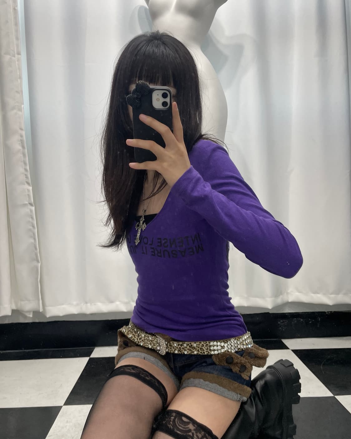 🎸바이올렛 스컬 프린팅 롱슬리브🎸 상품이미지4