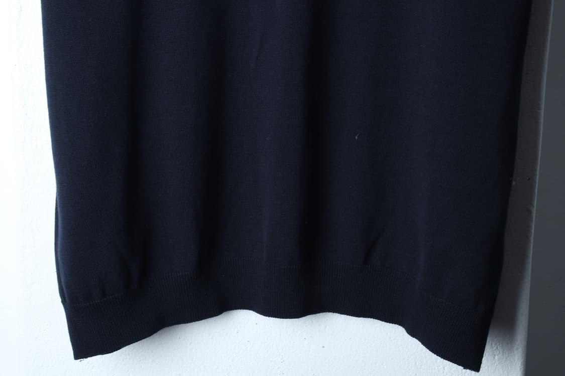 (XL-2XL) 건지울른스 반팔 카라 티셔츠 니트 네이비-H31377 상품이미지4