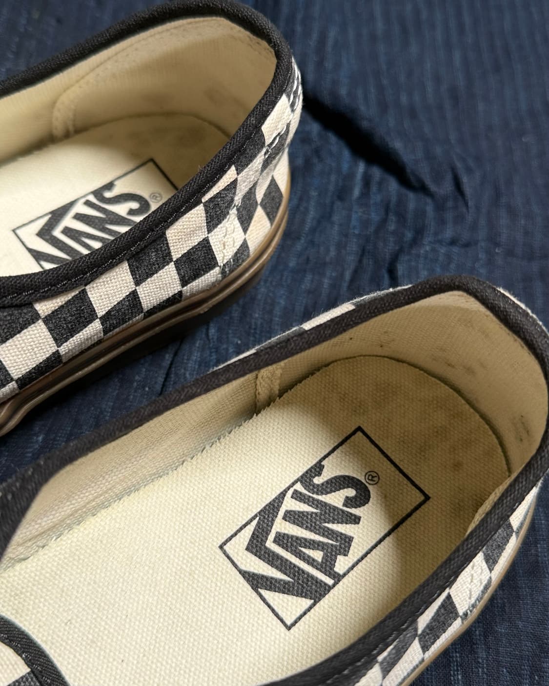 반스 어센틱 체커보드 블랙 화이트 US8.5 상품이미지5