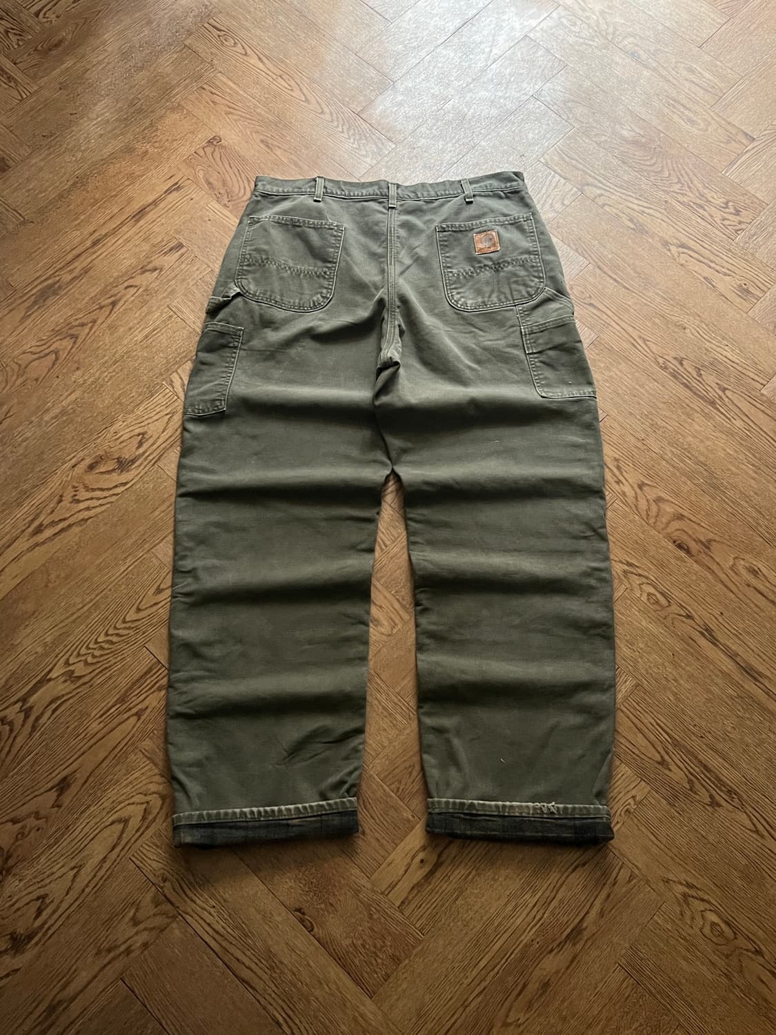 [38]칼하트 USA Made 체크라이닝 모스그린 카펜터 워크 팬츠 M5 상품이미지2