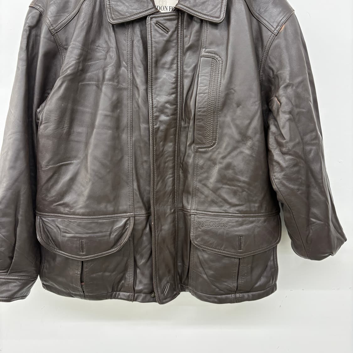 런던포그 빈티지 가죽 자켓 브라운 남성L 상품이미지2