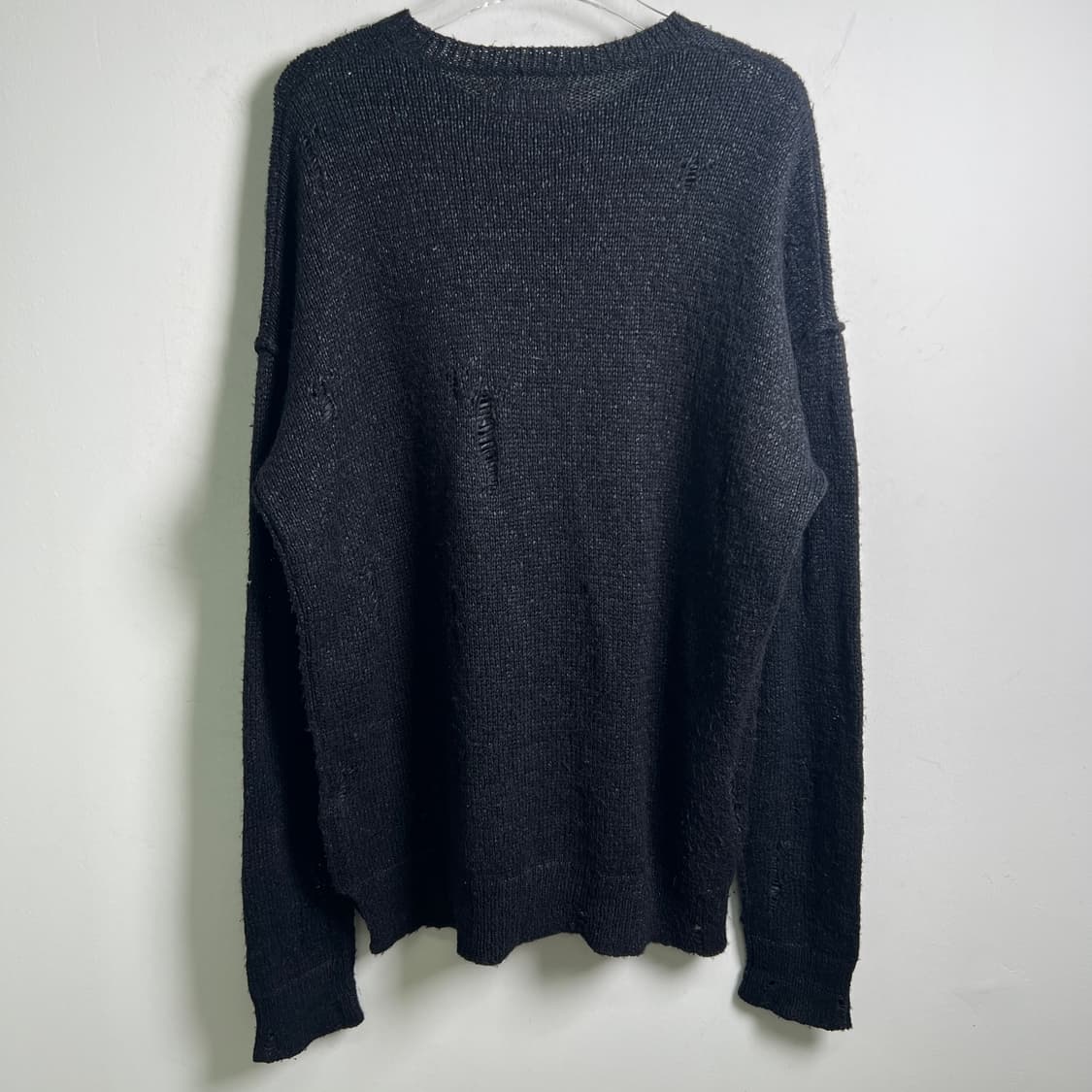 올세인츠 블랙 디스트로이드 데미지 니트 스웨터 M 상품이미지6