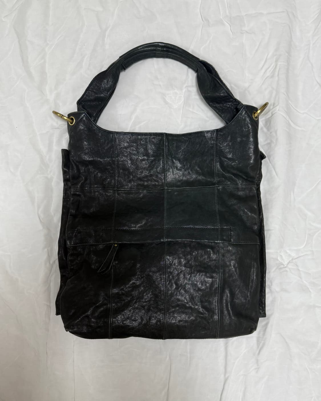 블랙 레더 숄더백 상품이미지2